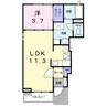 メビウス鏡Ⅲ番館 1LDKの間取り