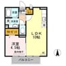 レインボー和多田 1LDKの間取り