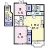 ライフコート鏡A 2LDKの間取り