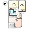 サニースクエアーⅠ 2LDKの間取り