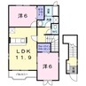 クレメントB 2LDKの間取り