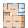 横田上貸家 2DKの間取り