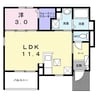 ヒカルサ唐津鬼塚Ⅱ 1LDKの間取り