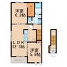 たいしの杜Ⅰ 2LDKの間取り