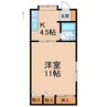 浦之段ニューコーポ 1Kの間取り
