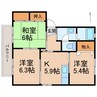 シャーメゾン紀の川 3Kの間取り