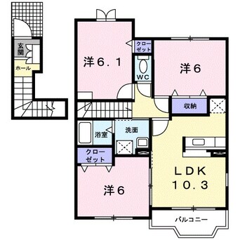 間取図 南海高野線/林間田園都市駅 徒歩9分 2階 築19年
