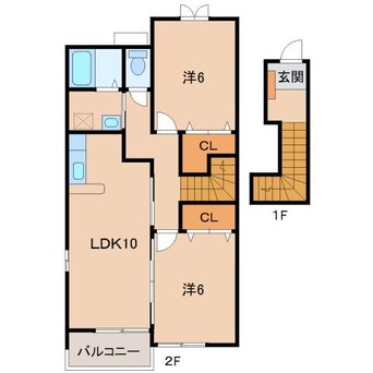 間取図 和歌山線/高野口駅 徒歩14分 2階 築20年