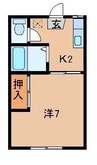 一の橋ハイツⅡ 1Kの間取り