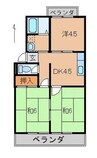 ヴィラオカムラ 3DKの間取り