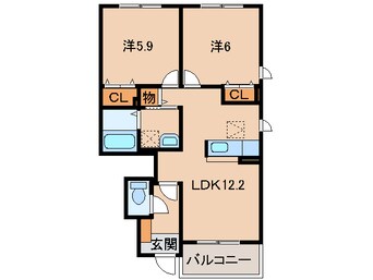 間取図 ミッテ・ドルフ西国分Ⅲ