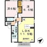 グリーンコート岩出B棟 2LDKの間取り
