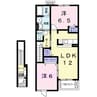 南海高野線/林間田園都市駅 徒歩15分 2階 築19年 2LDKの間取り