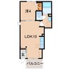 バンブータウン 1LDKの間取り