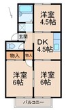 コーポいのうえＢ棟 3DKの間取り
