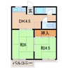 河瀬マンション 2DKの間取り