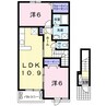 フォレスタ橋本Ⅱ 2LDKの間取り