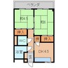 ハイツ佳苑（第１） 2DKの間取り