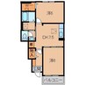 ヴェルデⅡ 2DKの間取り