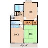 メゾンフルーレＫＵＤＯＹＡＭＡ 2DKの間取り
