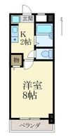 グリーンヒル北大池 1Kの間取り