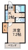 グリーンフル吉村 1Kの間取り