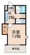 フローラゆかわ 1Kの間取り