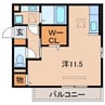 D-room出島 1Rの間取り