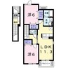 ブランシュール　Ⅱ 2LDKの間取り