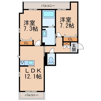 間取図 阪和線・羽衣線/和歌山駅 バス3分三木町新通下車:停歩5分 2階 築5年
