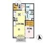 リビングタウン紀三井寺　Ａ棟 1LDKの間取り