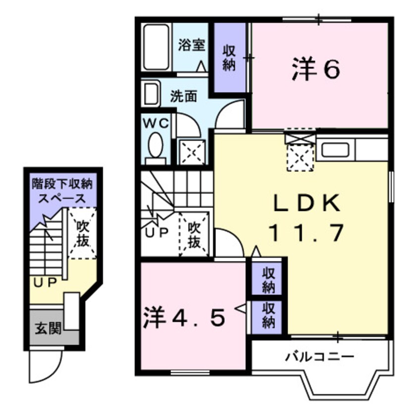 間取図 南海高野線/紀伊清水駅 徒歩4分 2階 築24年