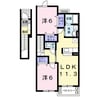 和歌山線/妙寺駅 徒歩7分 2階 築19年 2LDKの間取り