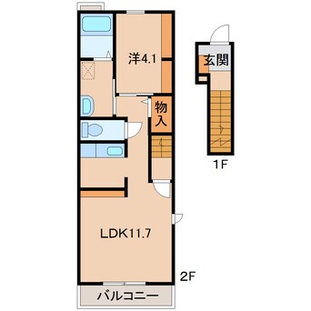 間取図 きのくに線・紀勢本線/和歌山市駅 徒歩23分 2階 築11年
