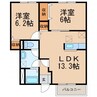 ＦＬＯＷＥＲ　ＳＴＡＧＥ　２ 2LDKの間取り