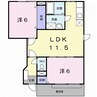 アウローラ　Ⅱ 2LDKの間取り
