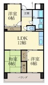 グリーンヒル波分 3LDKの間取り