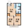 カーム和田 2DKの間取り