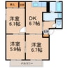 シャーメゾンくすの木 3DKの間取り