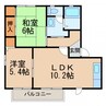 和歌山線/高野口駅 徒歩4分 2階 築23年 2LDKの間取り