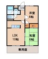 ドミール岩出 2LDKの間取り