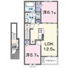仮）有本アパート 2LDKの間取り