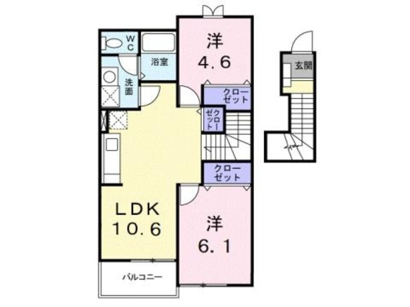 間取図 和歌山線/紀伊長田駅 徒歩14分 2階 築20年