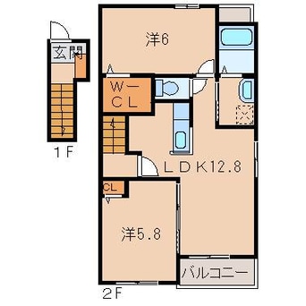 間取図 和歌山線/下兵庫駅 徒歩10分 2階 築10年