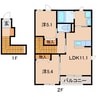 プルメリア加納 2LDKの間取り