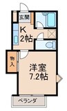 リヴェールコート 1Kの間取り