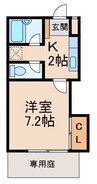 グリーンフル森田 1Kの間取り