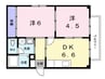 南海高野線/御幸辻駅 徒歩10分 2階 築26年 2DKの間取り