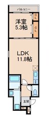 フジパレス和歌山木広サウス 1LDKの間取り
