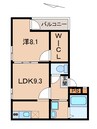 フジパレス和歌山太田Ⅰ番館 1LDKの間取り